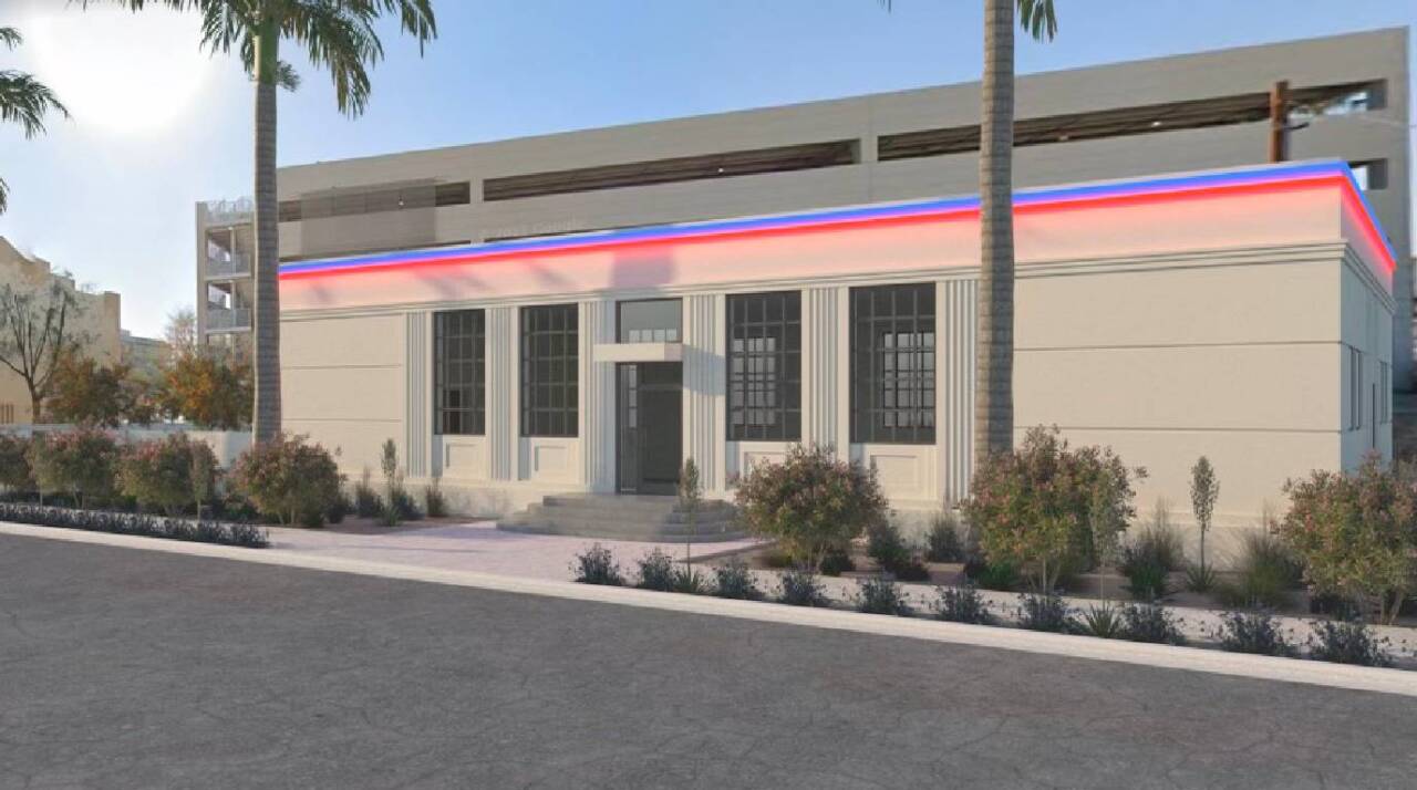 Outside rendering of Thundercat Lounge; a late 80’s early 90’s club to open in historic building near 7th Ave and Van Buren in Downtown Phoenix.