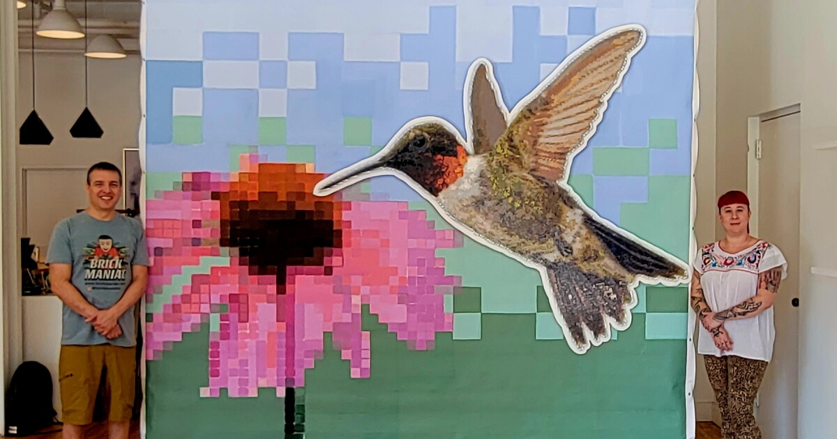 In 'Pixels of Life,' artist hand paints 10K+ LEGO to create hummingbird mosaic - Vimarsana News