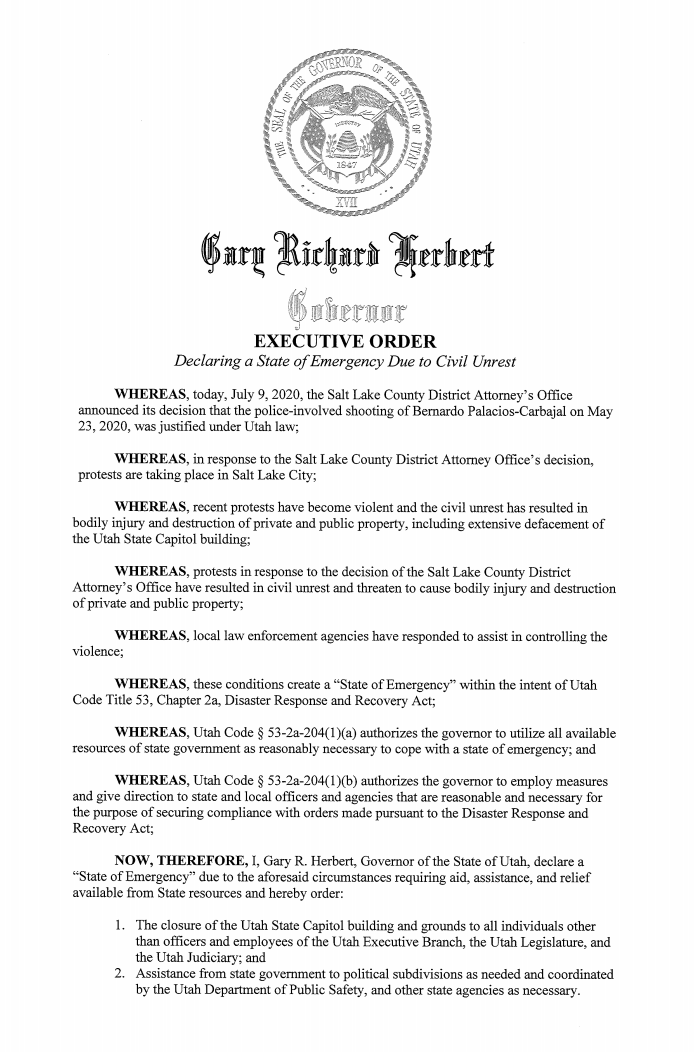 Governor Executive order