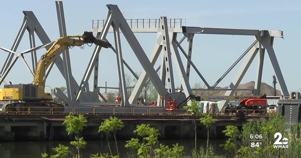Removing and recycling Key Bridge wreckage Removing and recycling Key Bridge wreckage