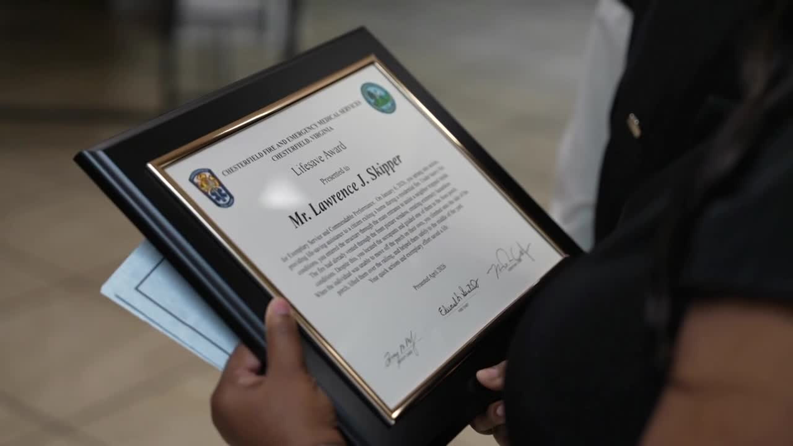 Chesterfield family honored for saving neighbors from house fire