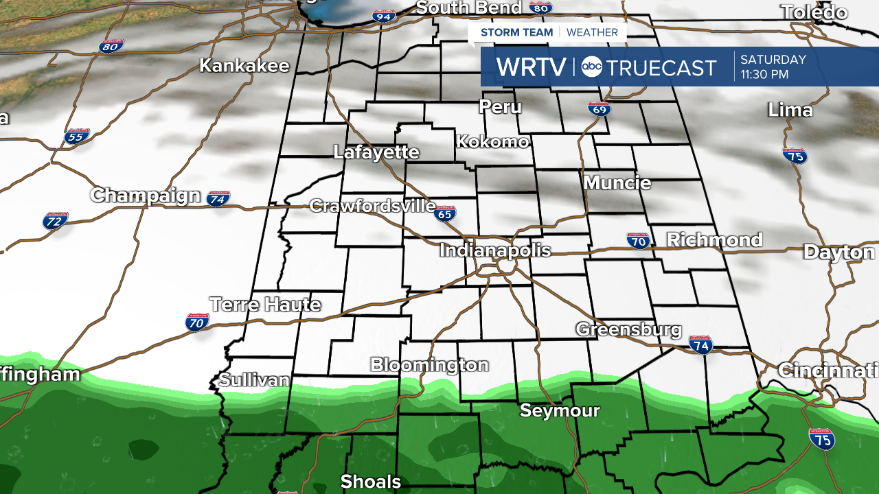 Saturday evening rain chance