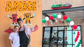 Amici Pizza, owners Kateri Cusumano and Vinny Pante. 