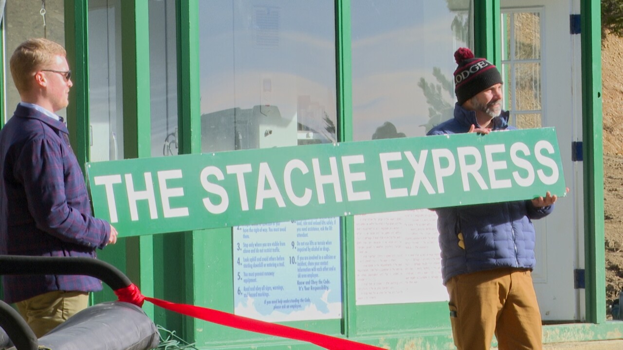 The Stache Express sign