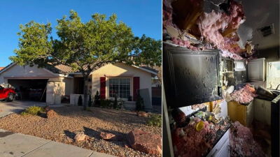 Fire in 7000 block of High Stream Avenue in northwest valley