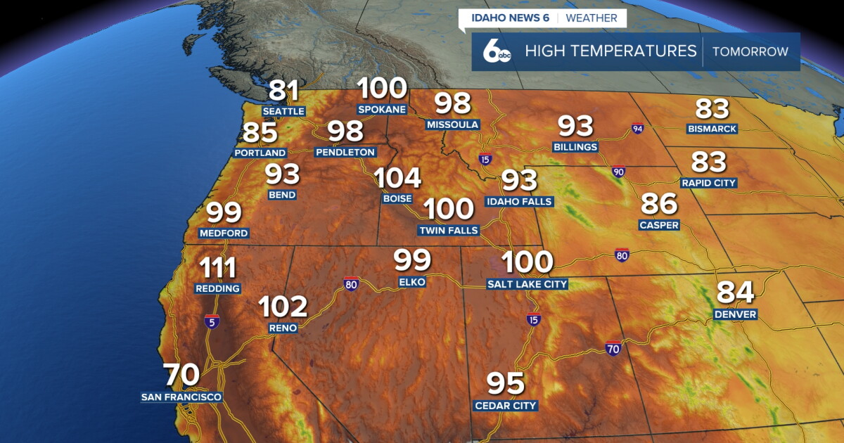 Scorching heat before returning to near normal temperatures next week