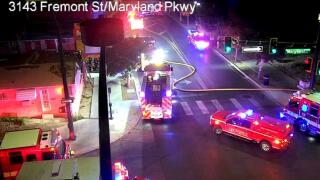 Structure fire breaks out on WB Fremont St at Maryland Pkwy, RTC says