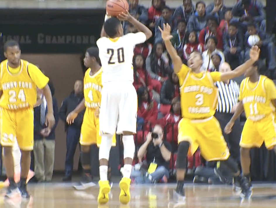 Delaney Blaylock attempts a three pointer in the state finals