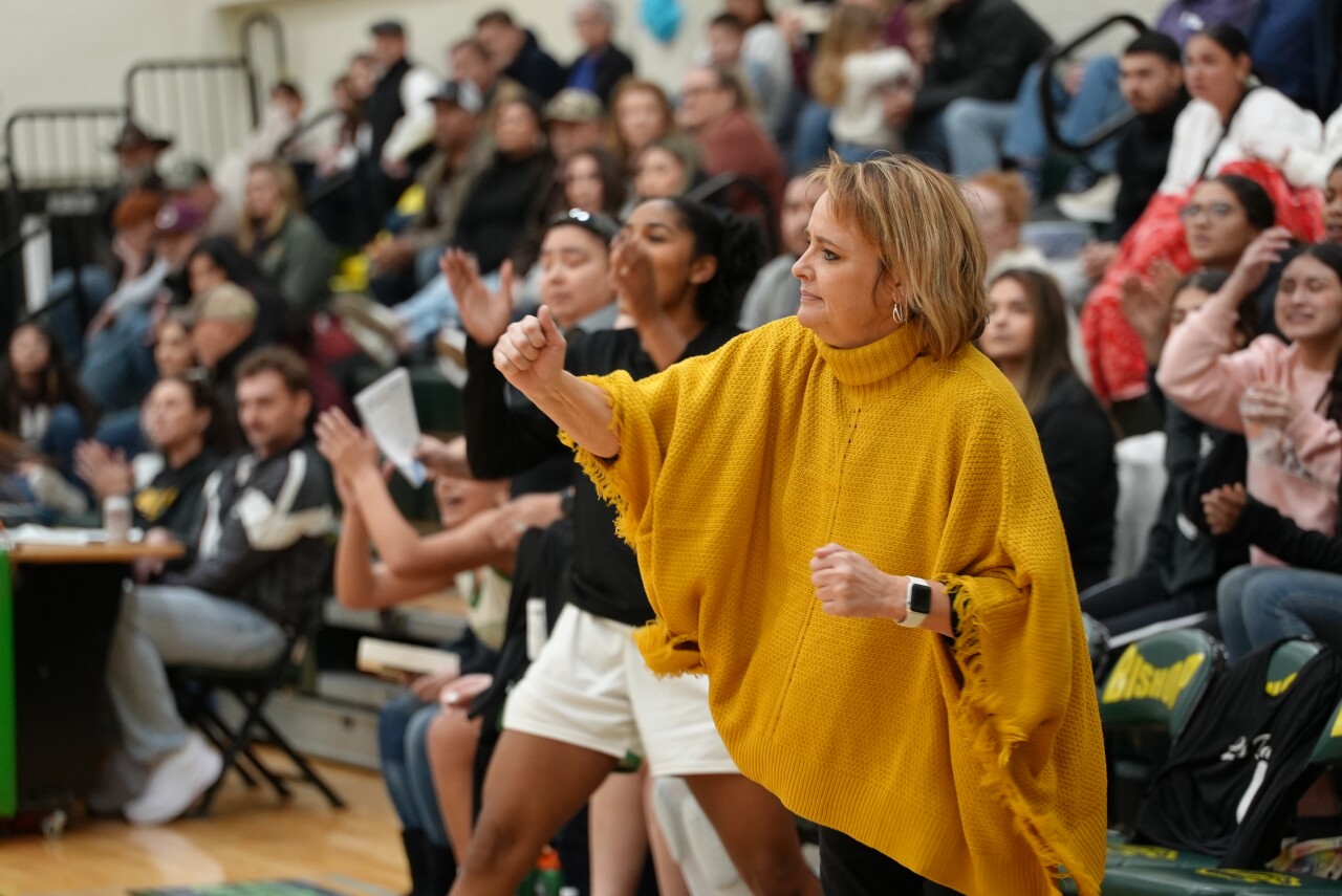 Bishop girls basketball head coach Sherry Luna