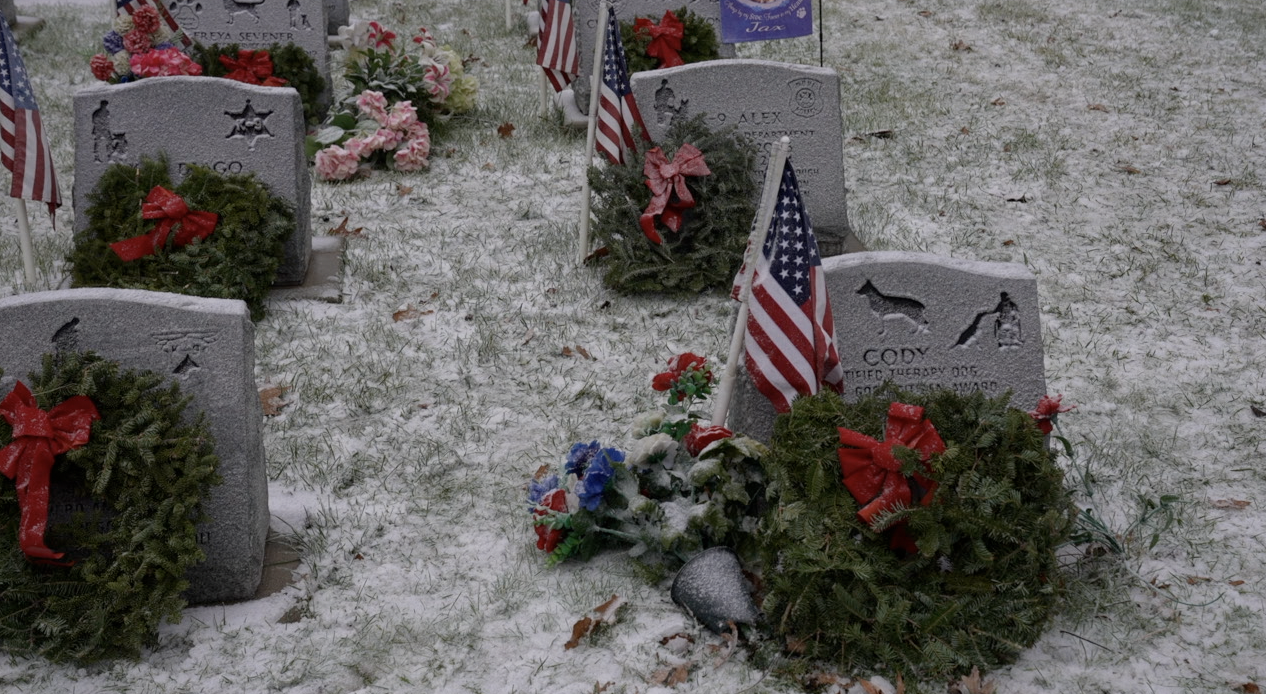 Cody Weitlauf's gravestone at the Michigan War Dog Memorial