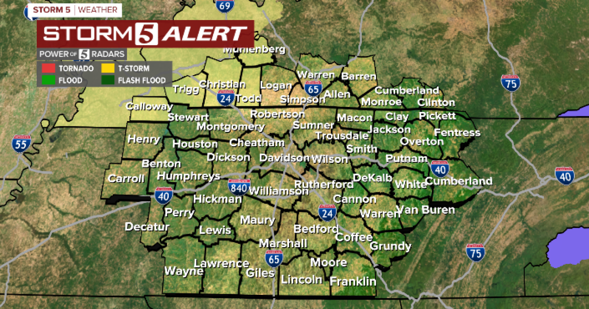 Damaging wind, small hail bring about Storm 5 Alert for Thursday morning