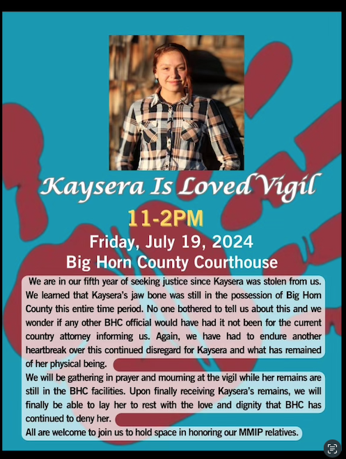 Kaysera's vigil flyer