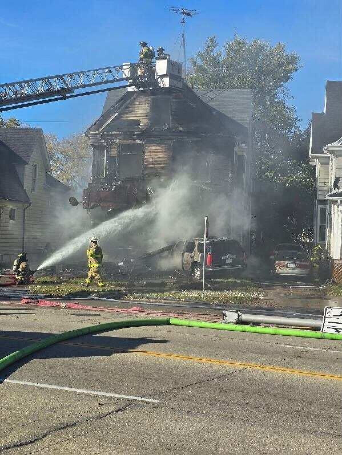 Car crashes into Racine home and sparks large fire