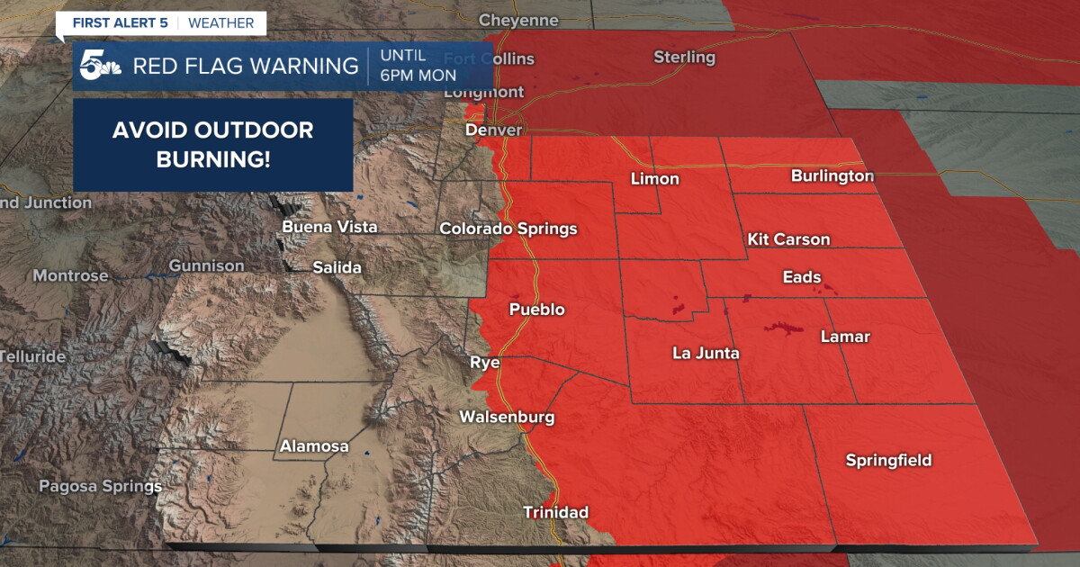 Weather Alert: High fire danger Monday with strong winds, before snow ...