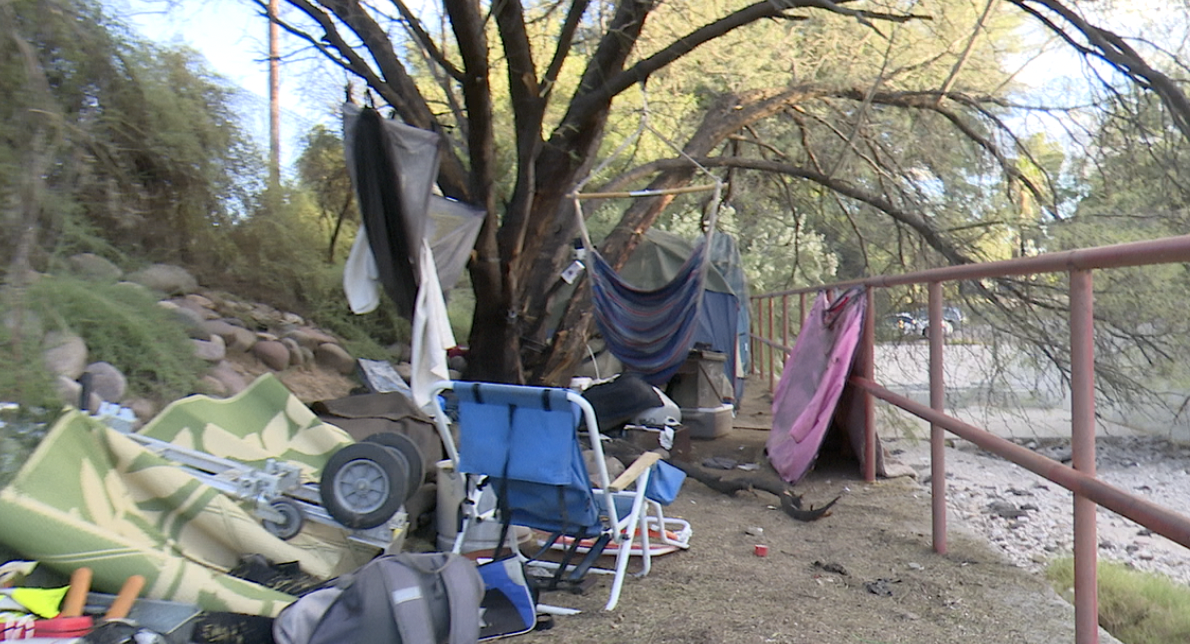 homeless encampent