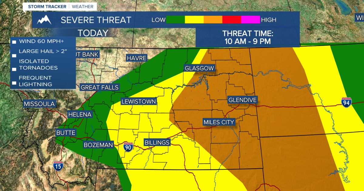 Intense Thunderstorms Expected for Central and Eastern Montana