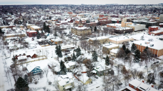 Snow Great Falls Aerial