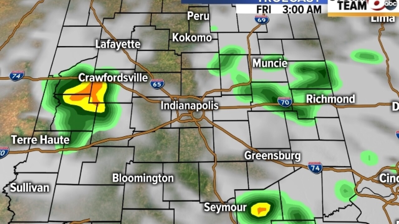 TIMELINE: Rain moves into central Indiana