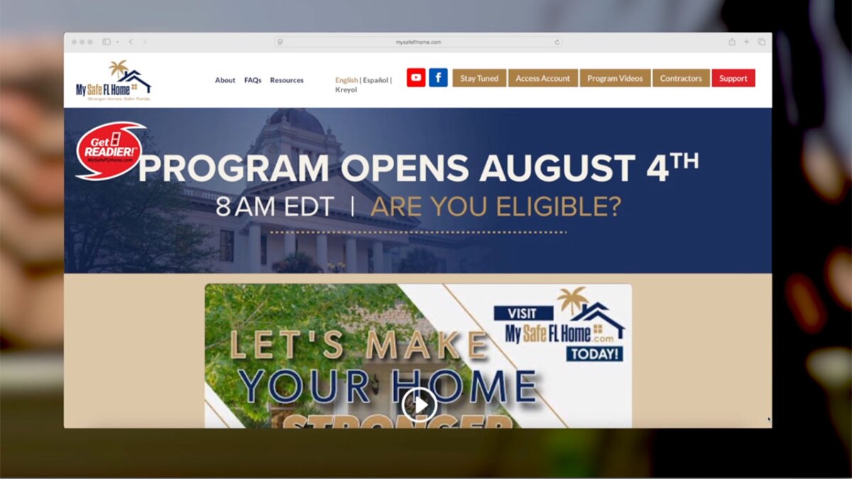 My Safe Florida Home: Applications open today