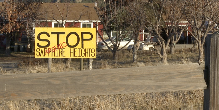 Stop Sapphire Heights Sign