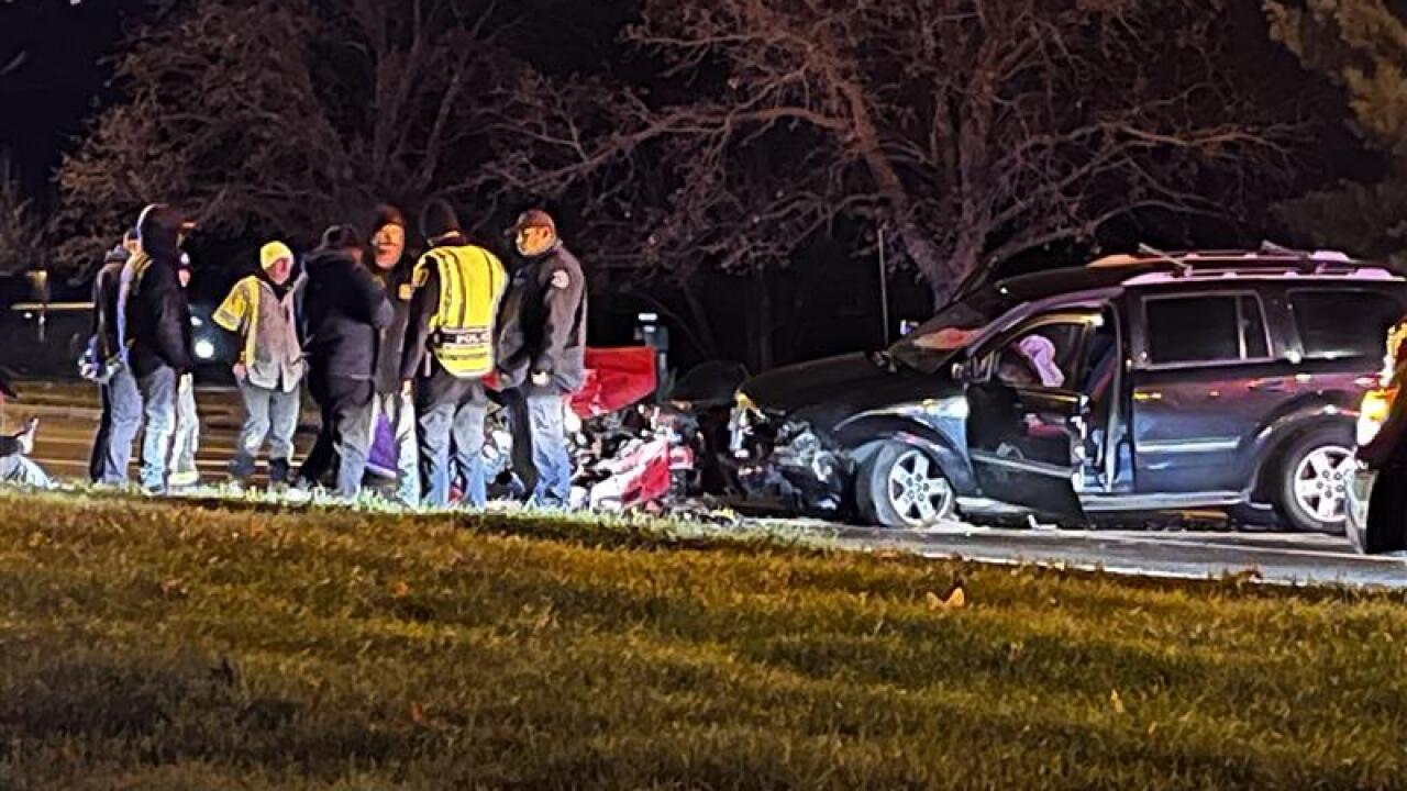 2 people sent to the hospital for injuries after two-vehicle collision