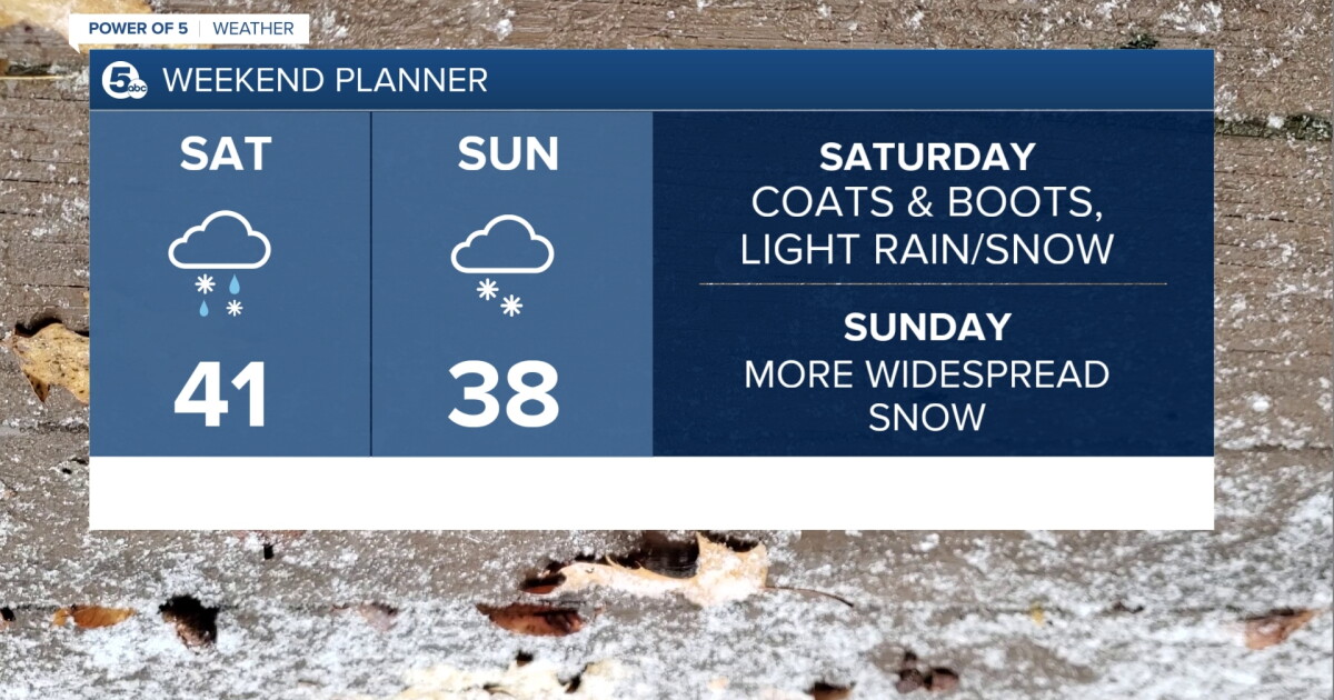First widespread snow of the season expected Sunday