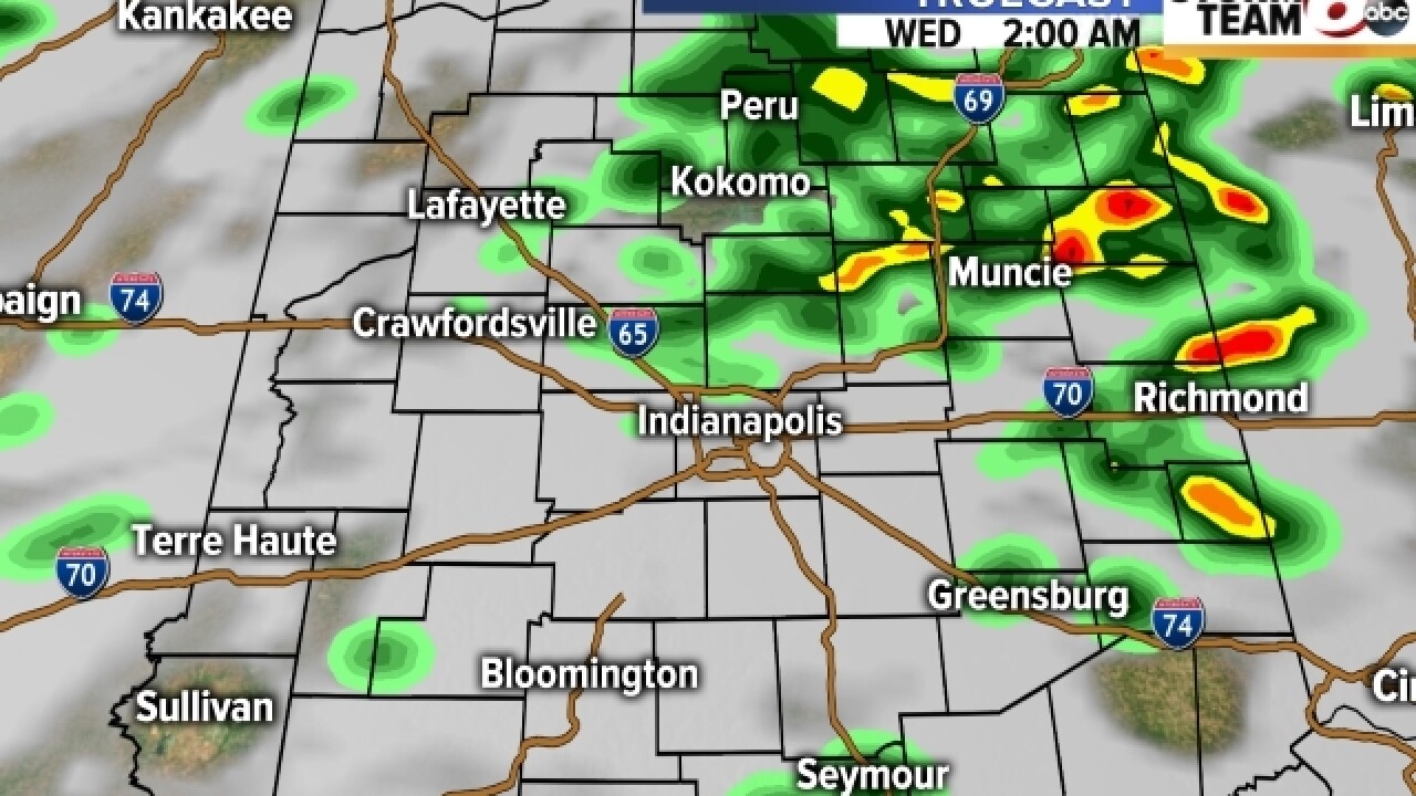 TIMELINE: T'storms possible throughout Tuesday