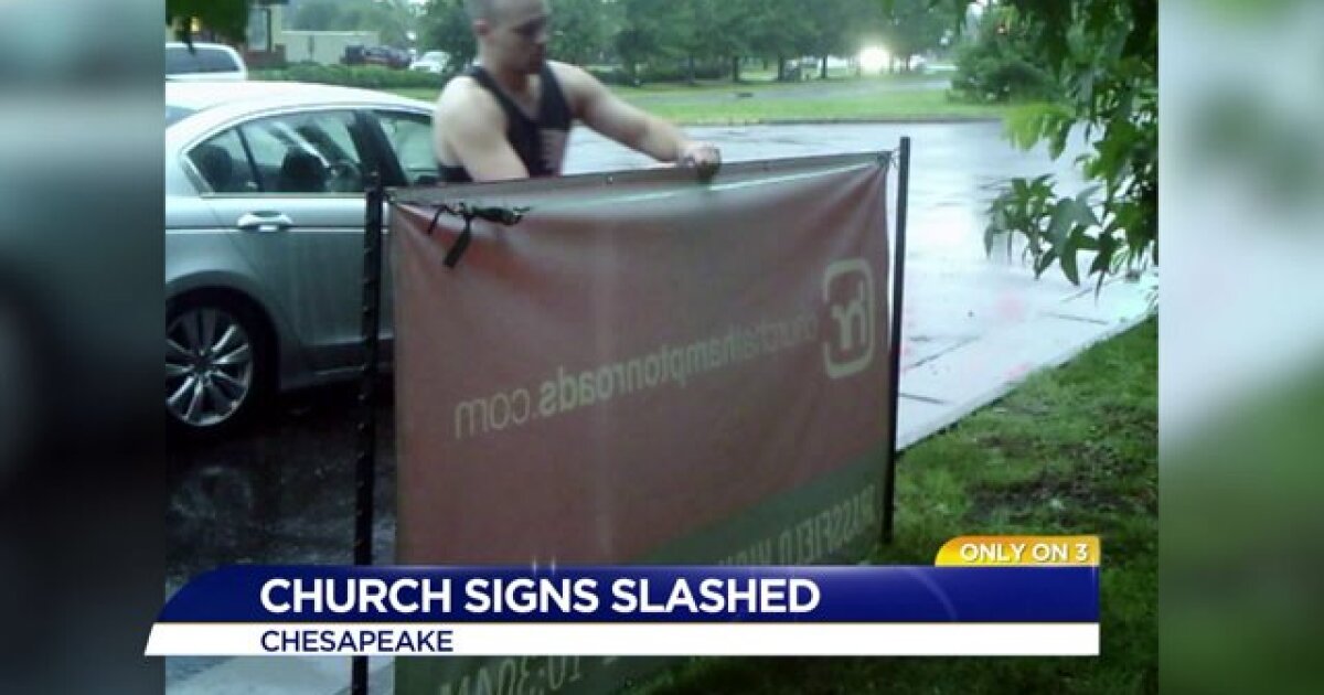 Chesapeake Church Says Their Signs Are Being Stolen Damaged