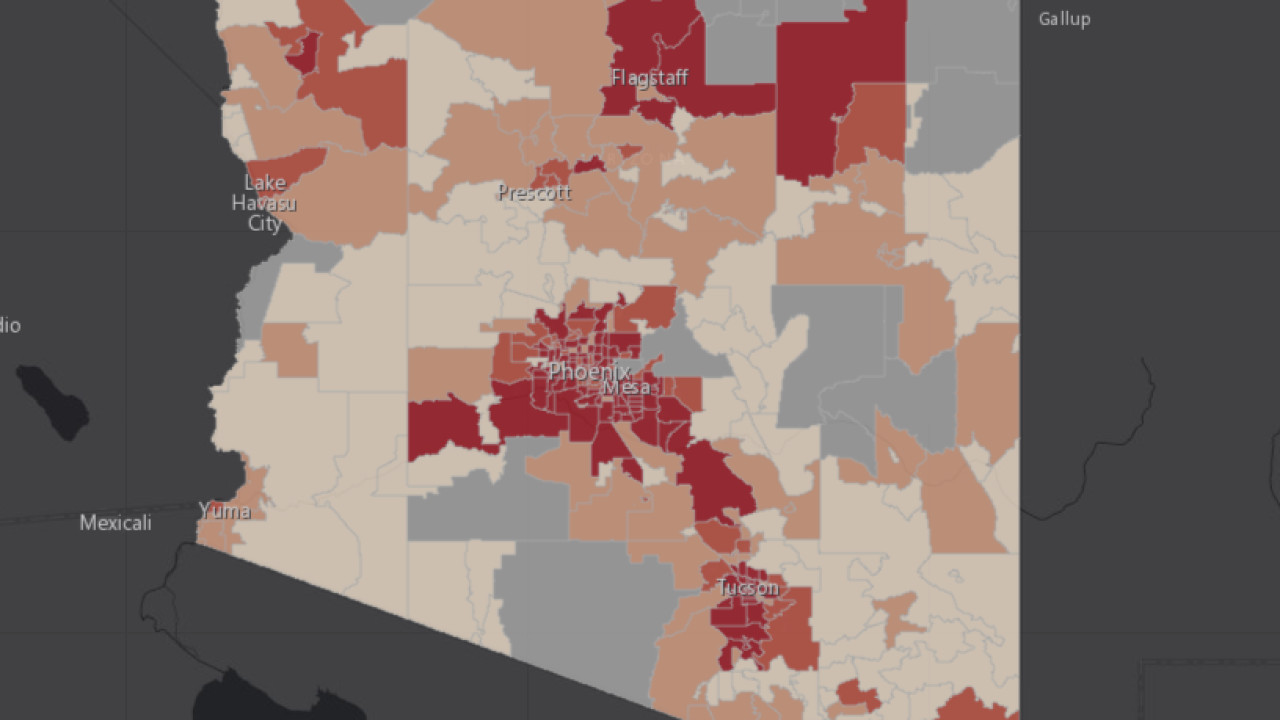Map Coronavirus Cases In Arizona By Zip Code
