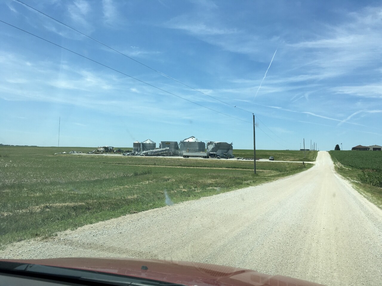 The original location of the grain bins