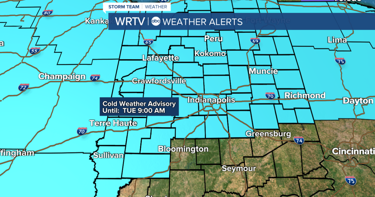 Cold Weather Advisory Monday. Wind chills drop below zero.