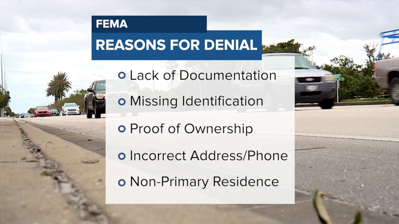 Reasons for FEMA denials