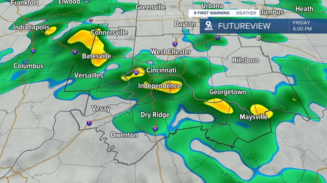Friday evening rainfall