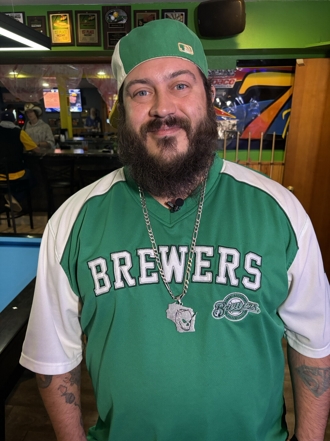 Milenko is a Brewers fan celebrating in Slinger