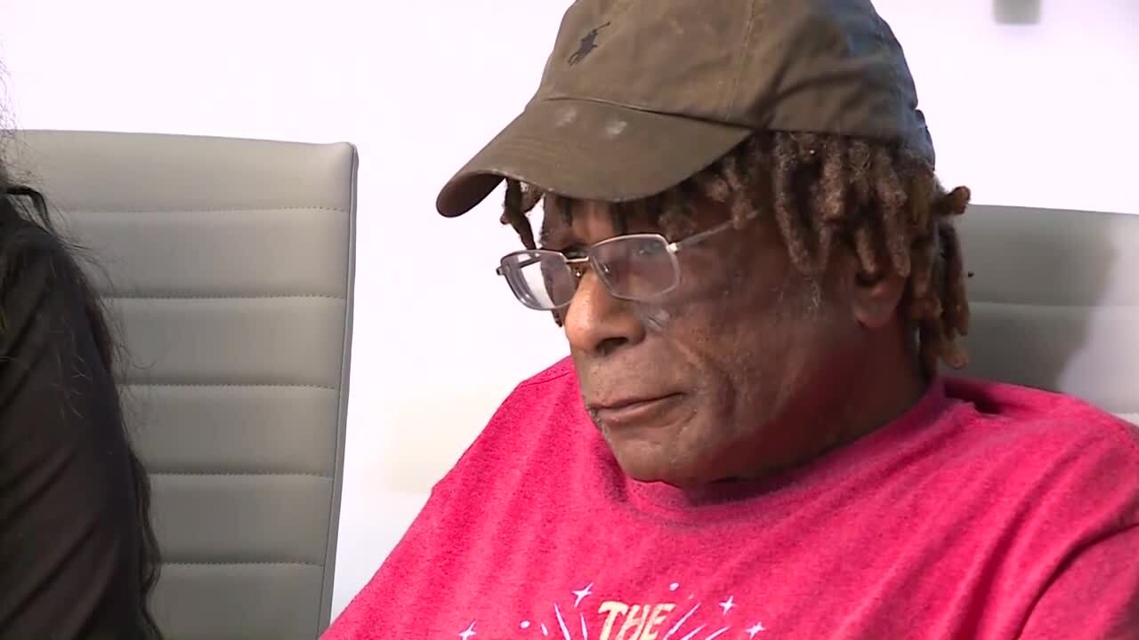 John Monroque, punched by West Palm Beach police Officer Nicholas Lordi, at news conference, Feb. 16, 2022