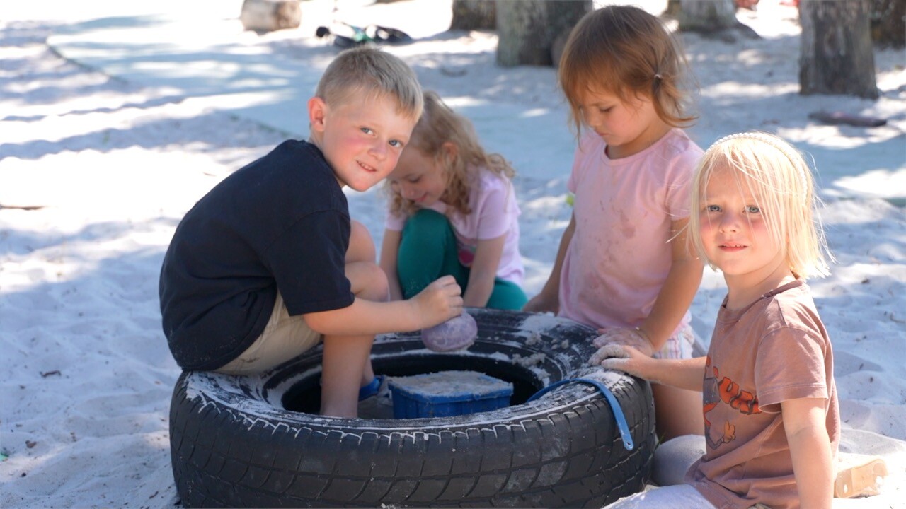 Children playing in the sand