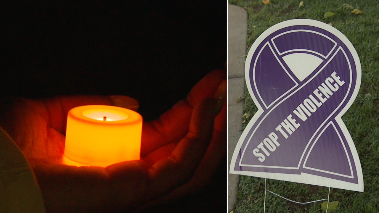 Candlelight vigil for domestic violence awareness