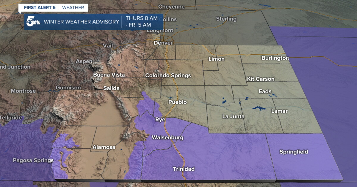 Snow showers move in Thursday to southern Colorado - Vimarsana News