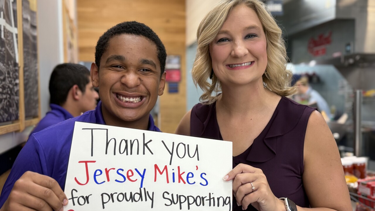 KRIS 6 Sports Director Larissa Liska with Aransas Pass junior athlete Jacob Martinez