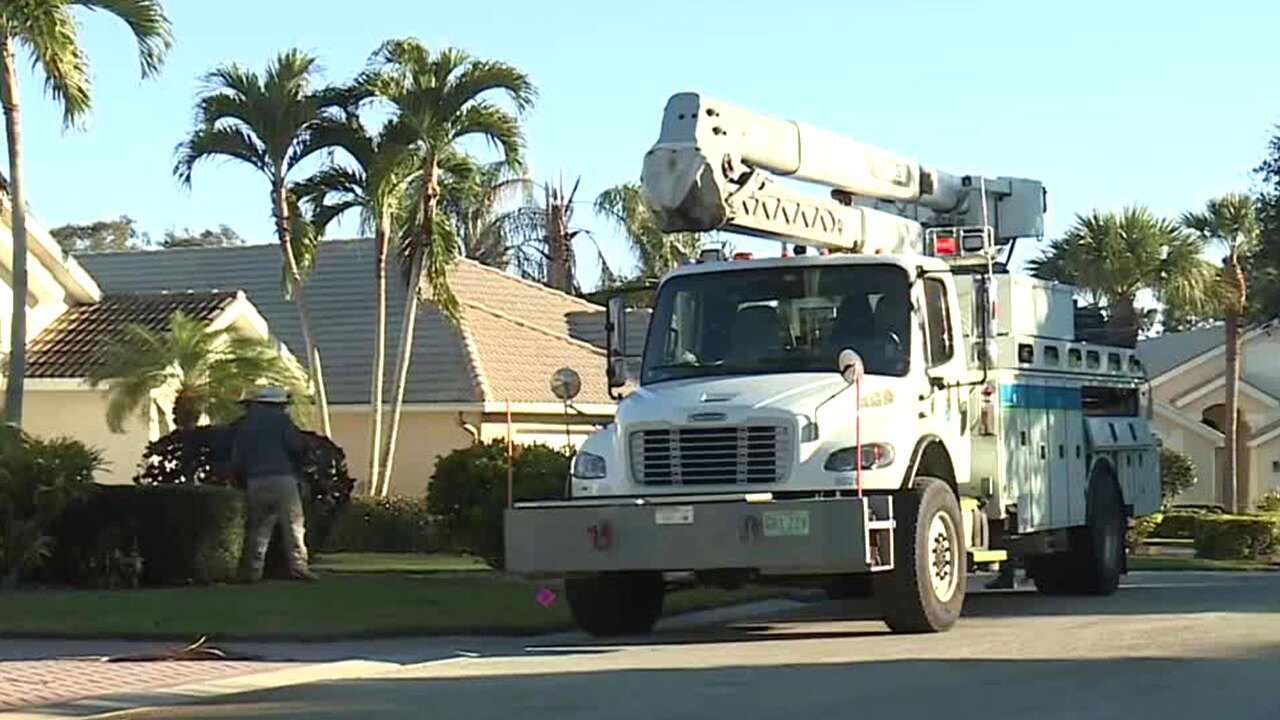 Florida Power and Light worked to restore power on Feb. 1, 2026, to customers who lost electricity from high winds and a historic cold snap.