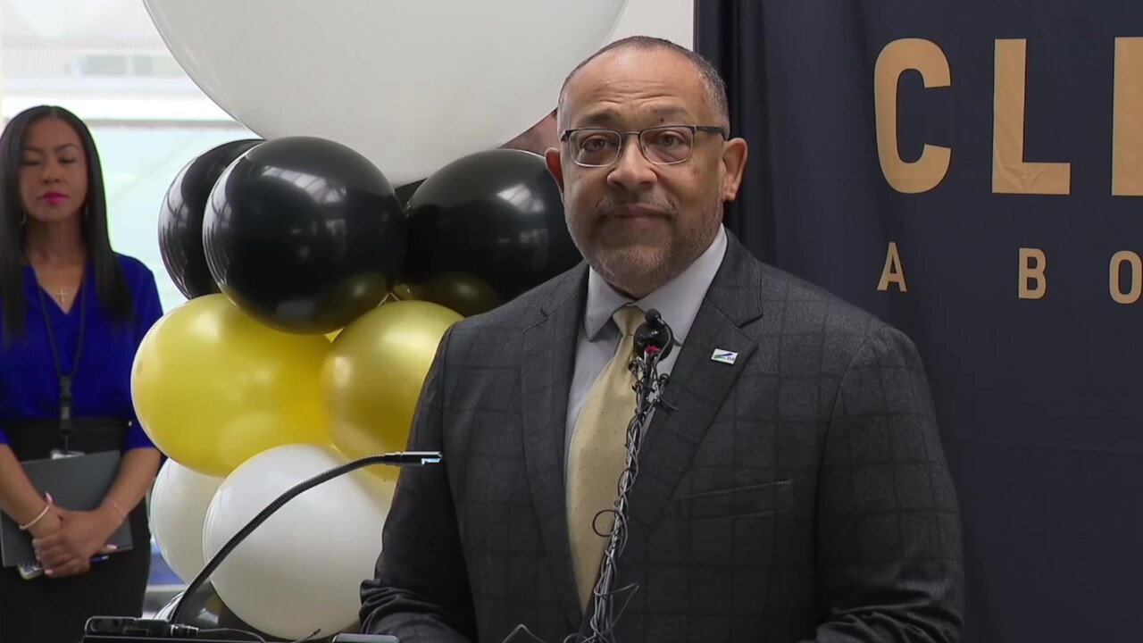 Bryant Francis, the city of Cleveland's director of port control, speaks in May at the unveiling of major makeover plans for Hopkins.