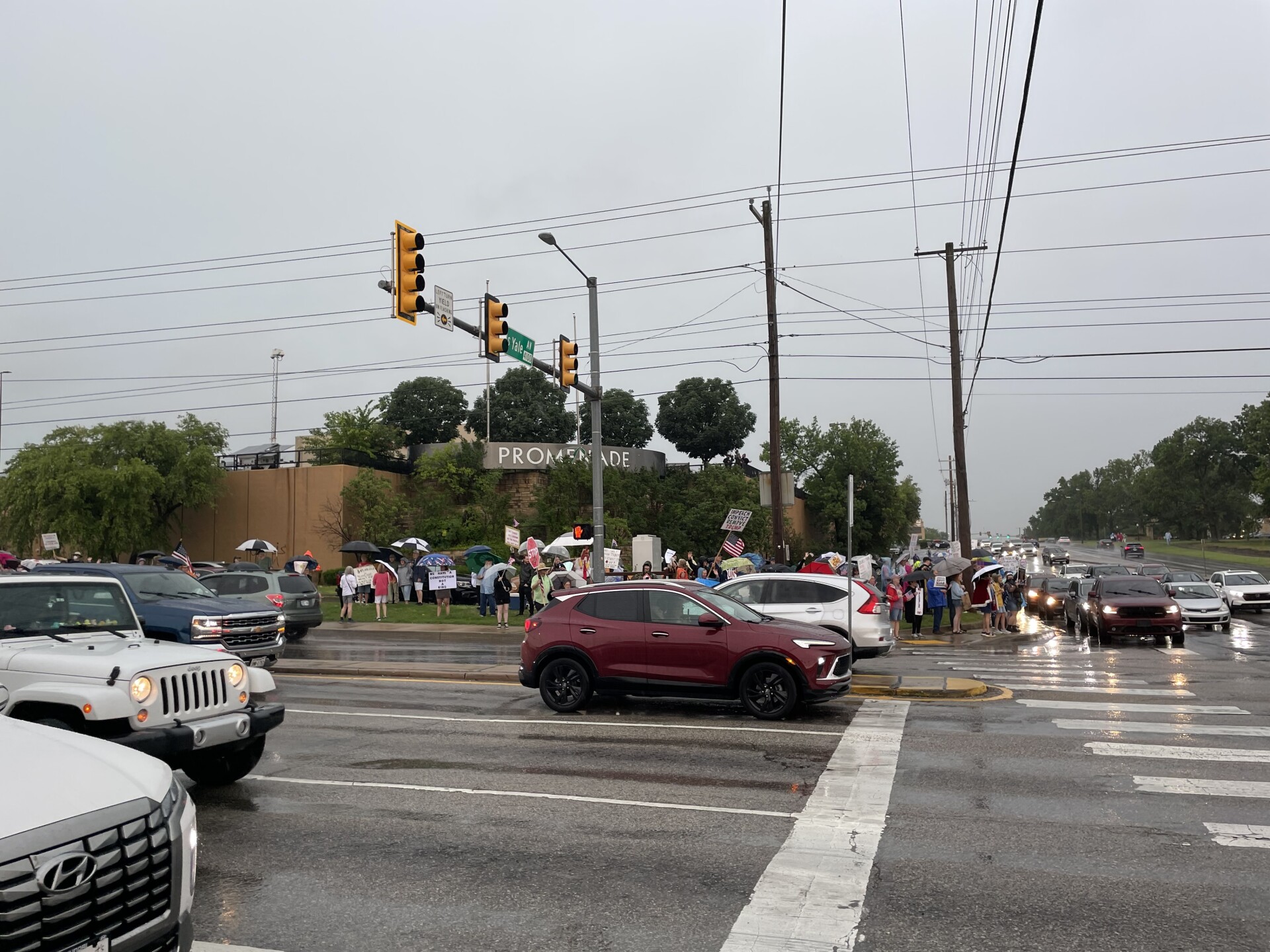 Protesters gather at "No Kings" demonstrations across Tulsa