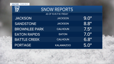 SNOW TOTALS
