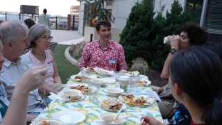 Charlie and guests at the supper club celebration