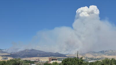 Claremont Fire as seen on July 7 at 5 p.m. 