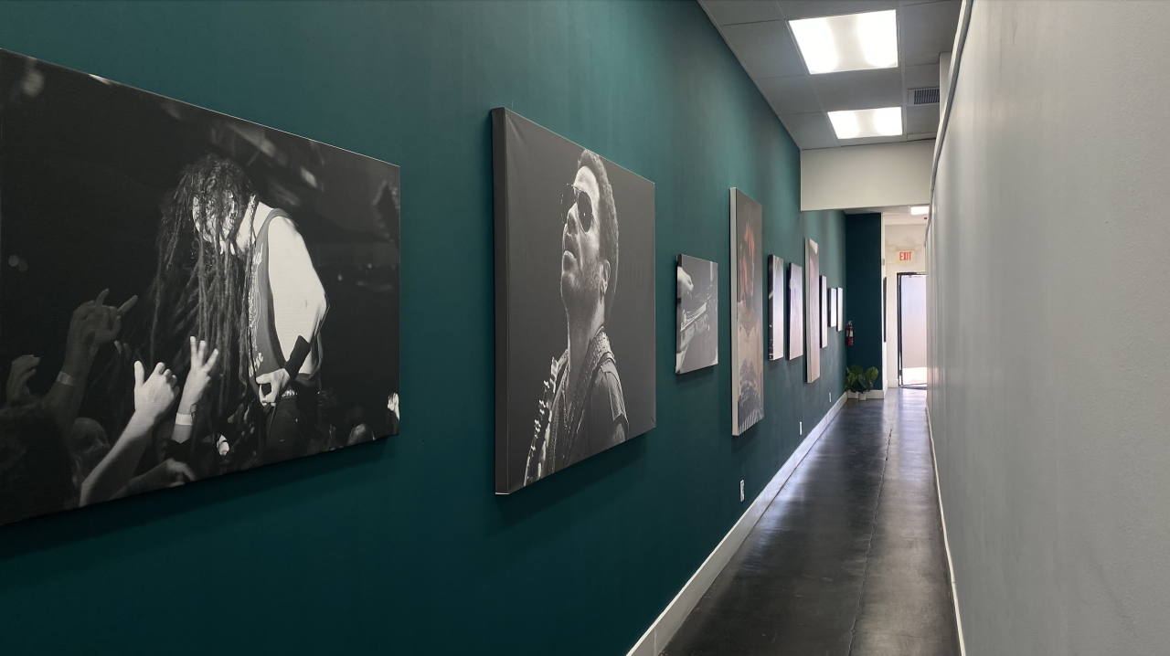 Music and pretzels: For Vassett, the storefront also displays her photography and creates a comfortable atmosphere.