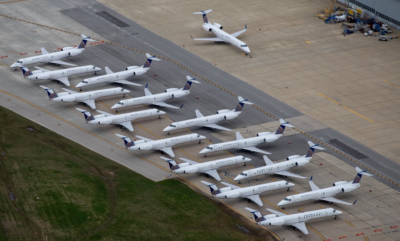 Grounded air travel at Cleveland Hopkins.