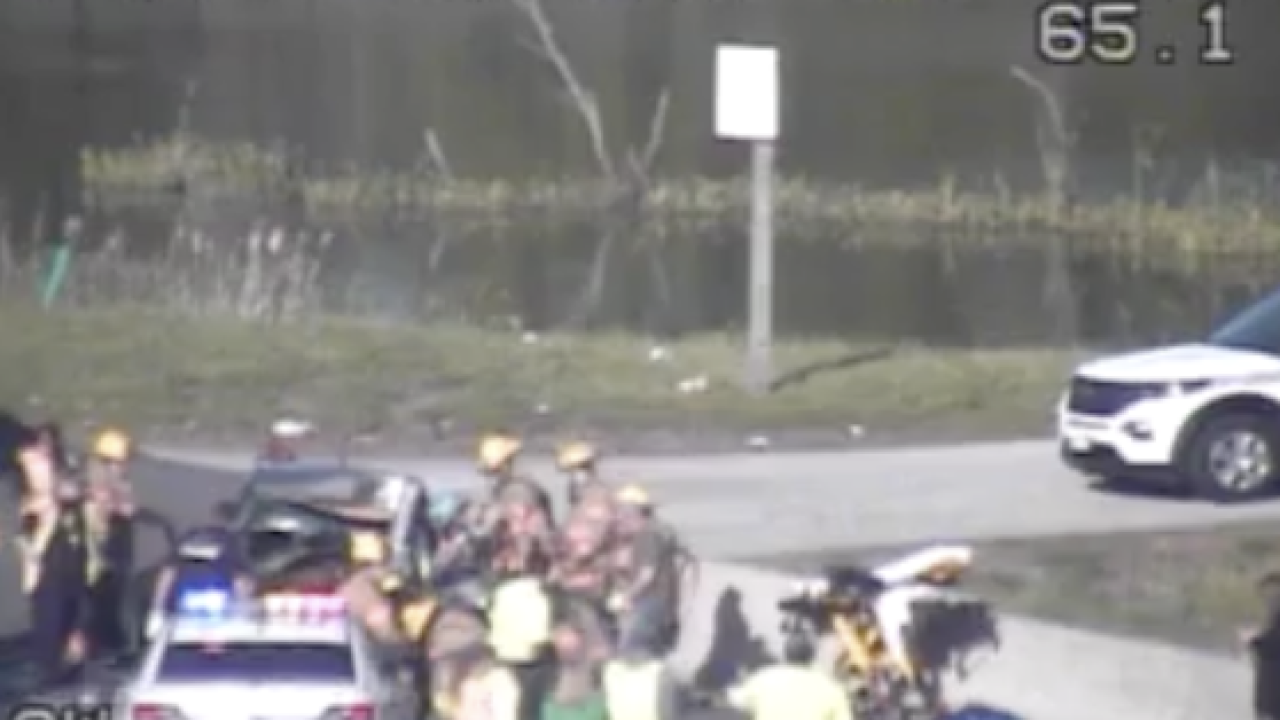 Helicopter lands on I95 in White Marsh following serious multicar