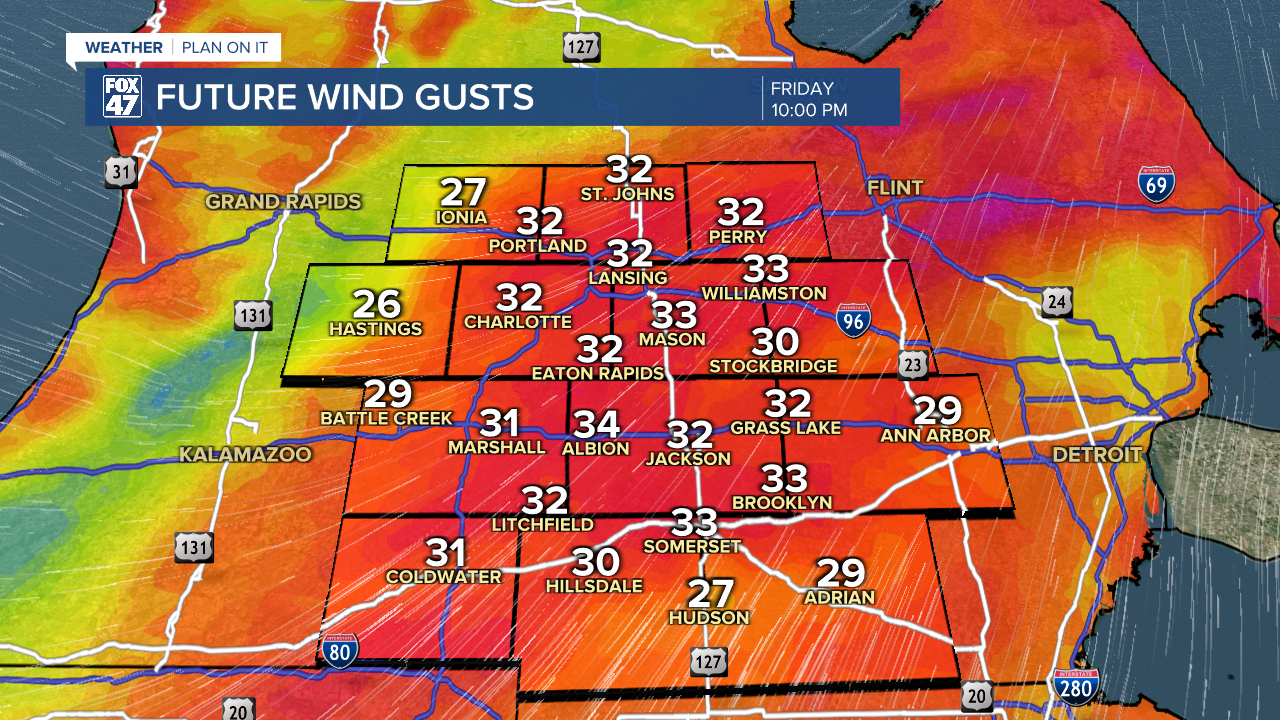 Strong winds gusting up to 35 mph possible Friday as we warm up across our neighborhoods