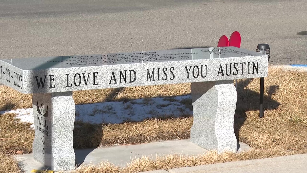 Austin Nieves memorial bench in Butte